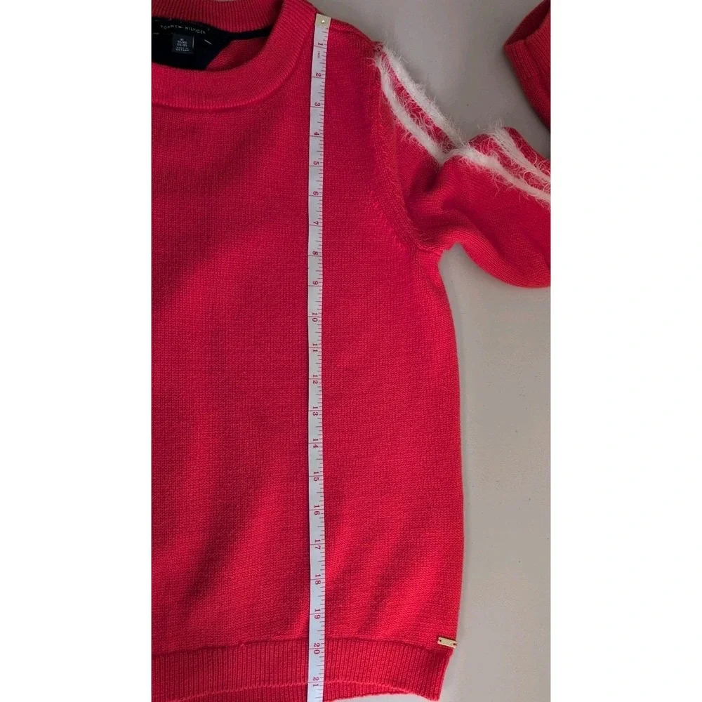 Tommy Hilfiger Women's Crewneck Pullover Sweater Red‎ w/ White Stripes size XL
